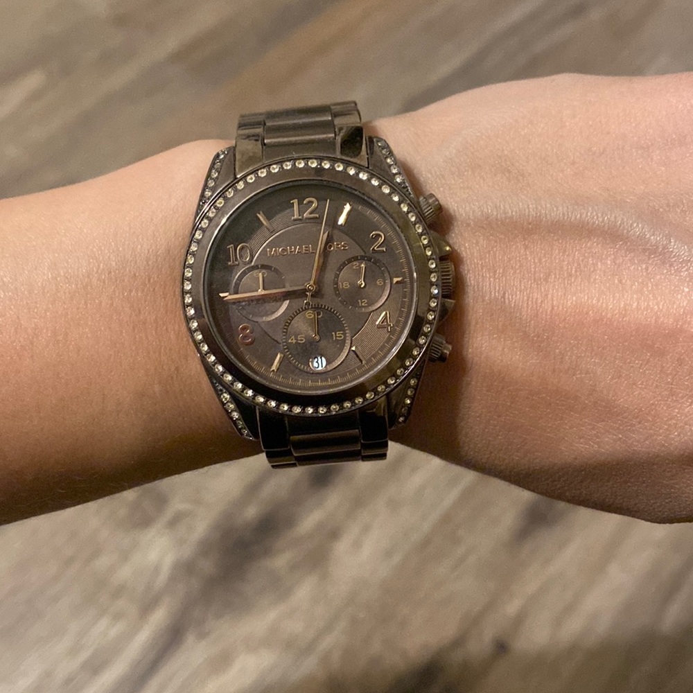Michael Kors bronze chrono watch